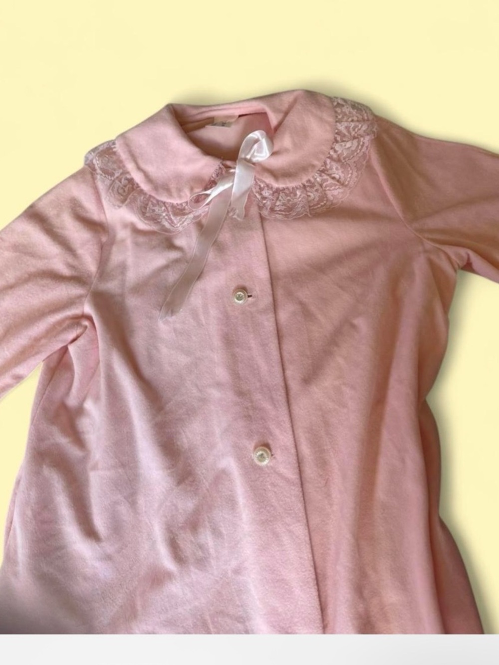 American Vintage Blush Pink Lace-Trim Nightdress with Satin Bow